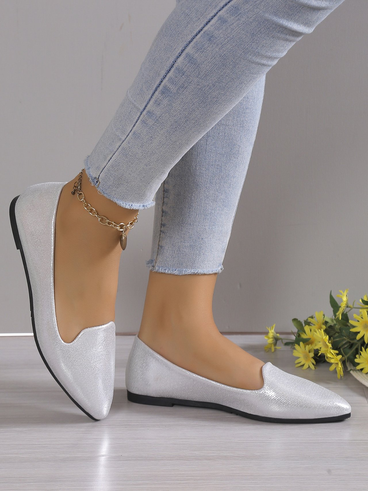 2024 Fashion Slip on Loafers Breathable Stretch Ballet Shallow Flats Women Soft Bottom Pointed Toe Boat Shoes plus size 43 2024 Fashion Slip on Loafers Breathable Stretch Ballet Shallow Flats Women Soft Bottom Pointed Toe Boat Shoes plus size 43