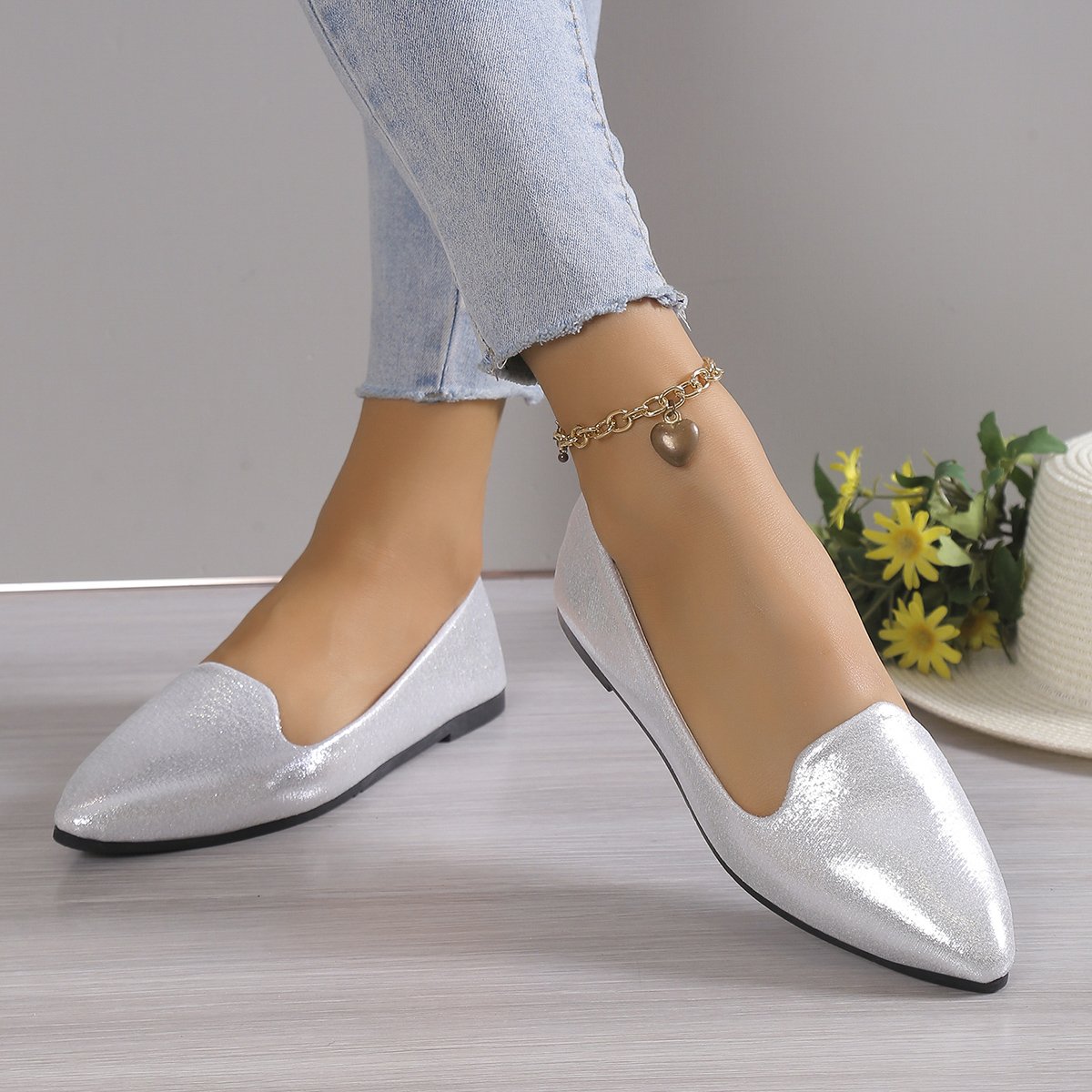 2024 Fashion Slip on Loafers Breathable Stretch Ballet Shallow Flats Women Soft Bottom Pointed Toe Boat Shoes plus size 43 2024 Fashion Slip on Loafers Breathable Stretch Ballet Shallow Flats Women Soft Bottom Pointed Toe Boat Shoes plus size 43