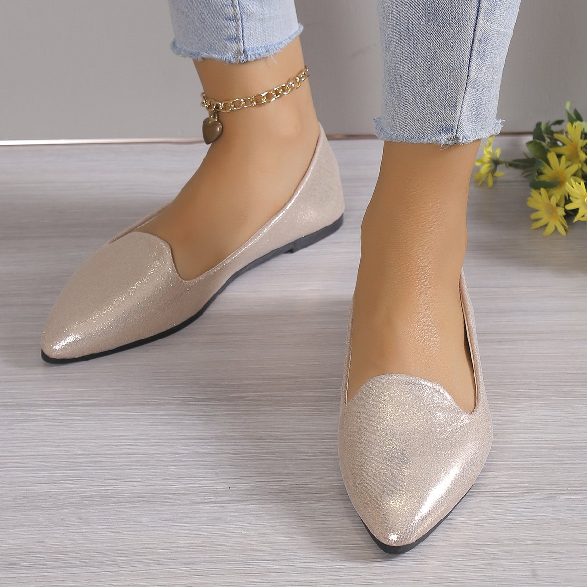 2024 Fashion Slip on Loafers Breathable Stretch Ballet Shallow Flats Women Soft Bottom Pointed Toe Boat Shoes plus size 43 2024 Fashion Slip on Loafers Breathable Stretch Ballet Shallow Flats Women Soft Bottom Pointed Toe Boat Shoes plus size 43
