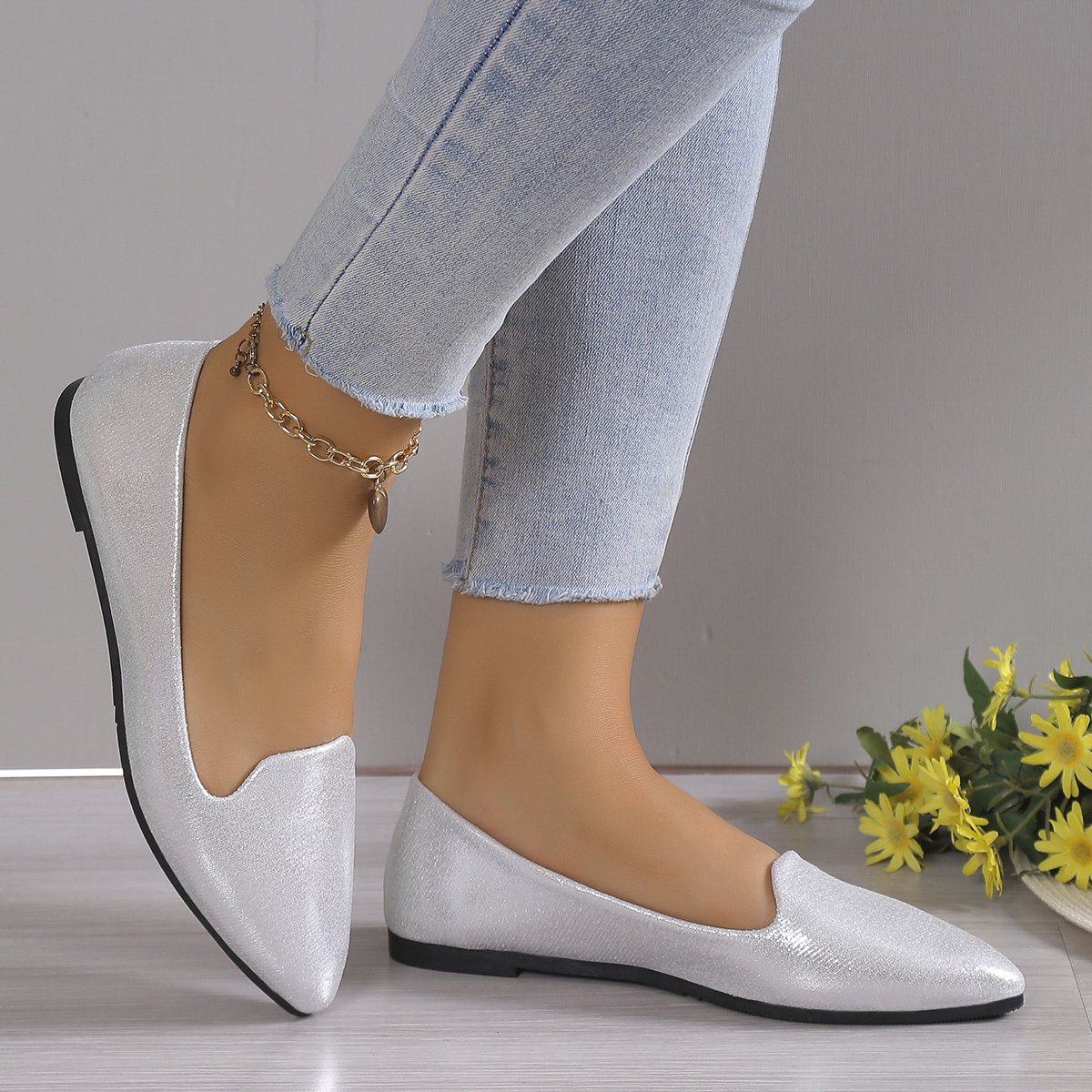 2024 Fashion Slip on Loafers Breathable Stretch Ballet Shallow Flats Women Soft Bottom Pointed Toe Boat Shoes plus size 43 2024 Fashion Slip on Loafers Breathable Stretch Ballet Shallow Flats Women Soft Bottom Pointed Toe Boat Shoes plus size 43