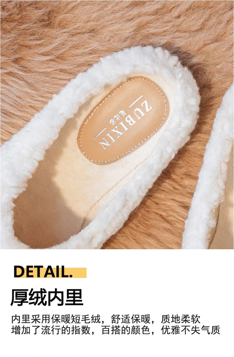 Luxury Lambwool Moccasins Femme Winter Cotton Shoes Women Warm Plush Loafers Comfy Curly Sheep Fur Flats Woman Large Size 40-43