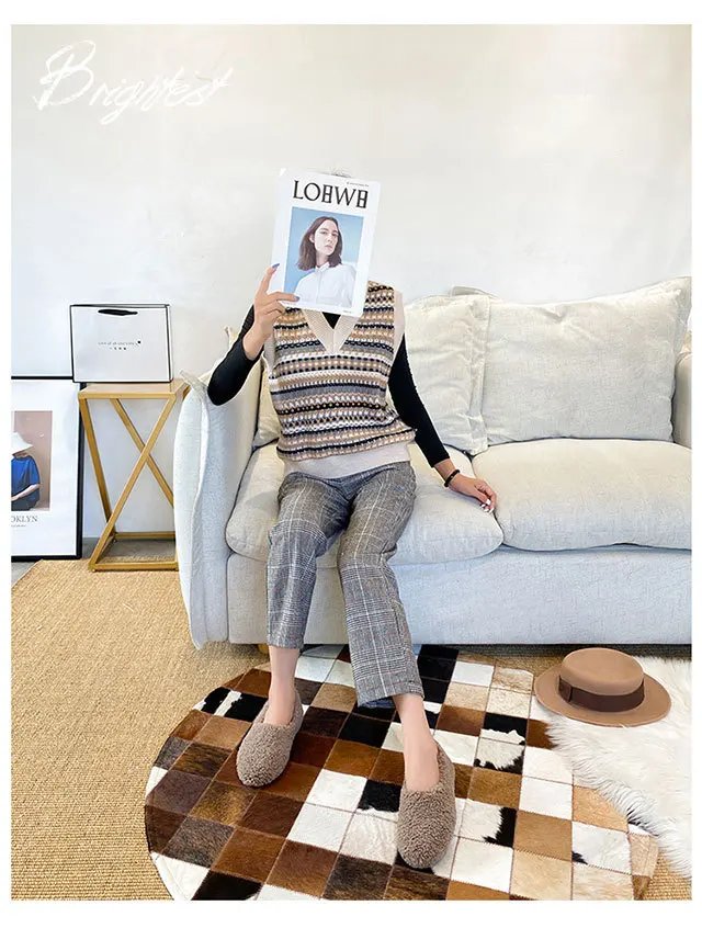 Luxury Lambwool Moccasins Femme Winter Cotton Shoes Women Warm Plush Loafers Comfy Curly Sheep Fur Flats Woman Large Size 40-43