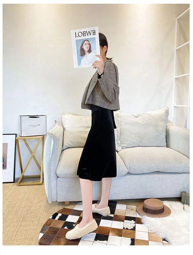 Luxury Lambwool Moccasins Femme Winter Cotton Shoes Women Warm Plush Loafers Comfy Curly Sheep Fur Flats Woman Large Size 40-43