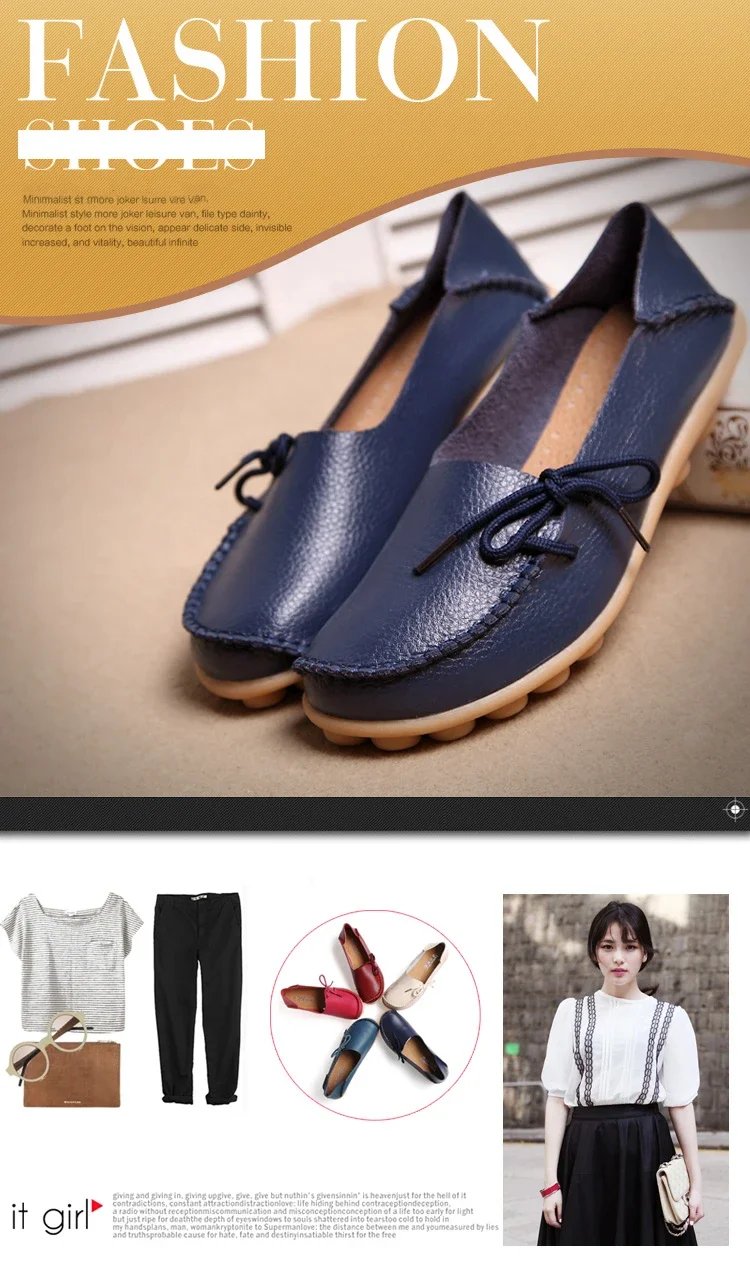 Shoes for Women Moccasins Flats  Woman Loafers Genuine Leather Female Shoes Slip On Ballet Nurse Women's Shoes Plus Size 2024