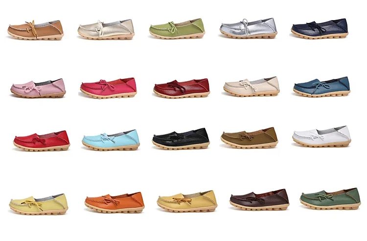 Shoes for Women Moccasins Flats  Woman Loafers Genuine Leather Female Shoes Slip On Ballet Nurse Women's Shoes Plus Size 2024