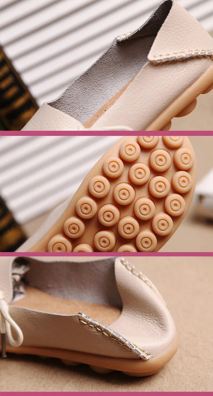 Shoes for Women Moccasins Flats  Woman Loafers Genuine Leather Female Shoes Slip On Ballet Nurse Women's Shoes Plus Size 2024