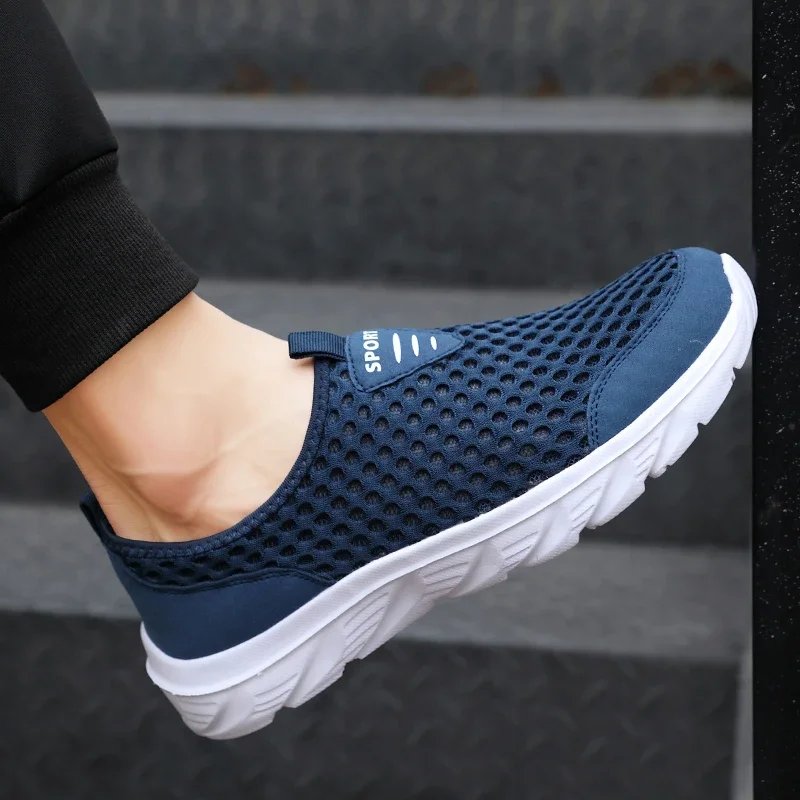 2023 New Sneakers Men Breathable Mesh Lightweight Casual Walking Man Shoes Slip-On Driving Men Loafers Zapatos Casuales