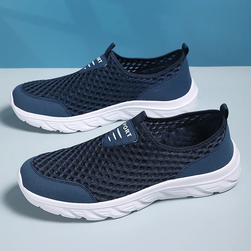 2023 New Sneakers Men Breathable Mesh Lightweight Casual Walking Man Shoes Slip-On Driving Men Loafers Zapatos Casuales