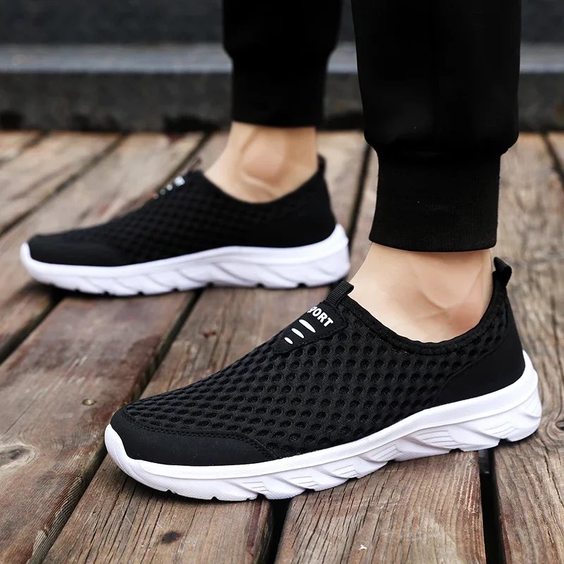 2023 New Sneakers Men Breathable Mesh Lightweight Casual Walking Man Shoes Slip-On Driving Men Loafers Zapatos Casuales
