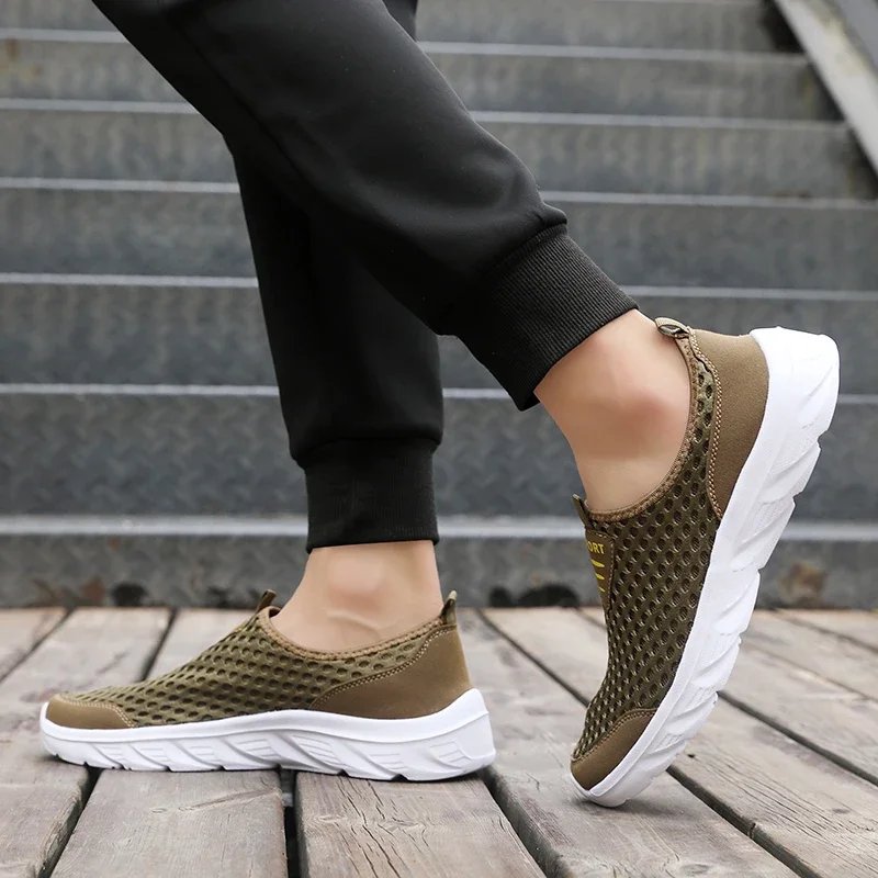 2023 New Sneakers Men Breathable Mesh Lightweight Casual Walking Man Shoes Slip-On Driving Men Loafers Zapatos Casuales