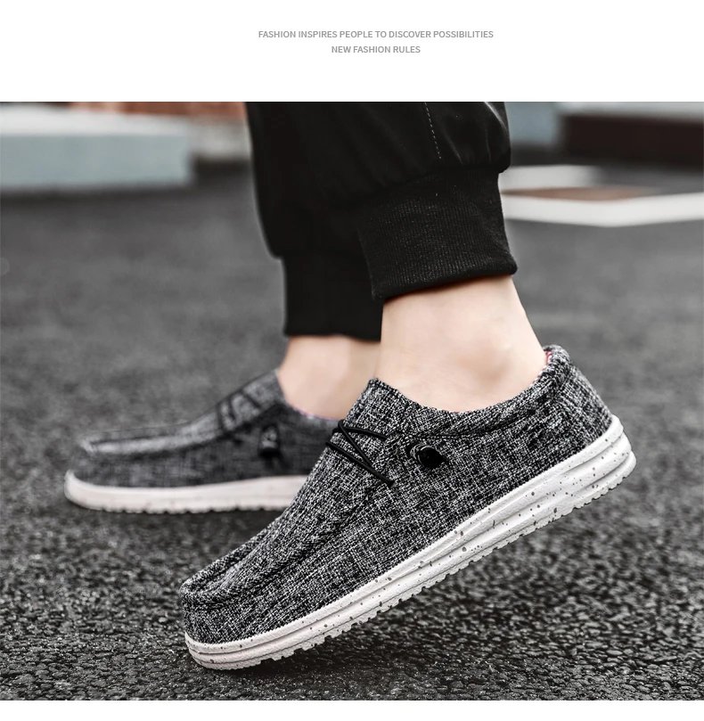 Men's Breathable Casual  Canvas Slip Shoes Comfort Slip-on Loafer Soft Penny Loafers for Men Lightweight Driving Boat Shoes
