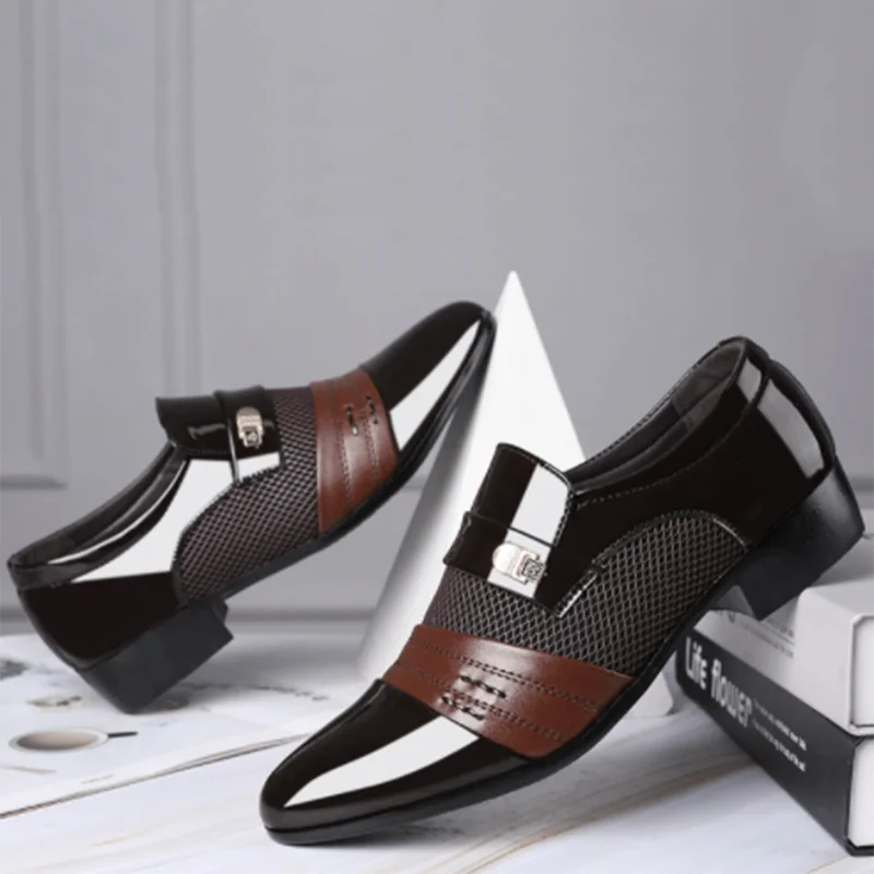 Former Men Shoe PU Leather Shoes for Men Luxury Plus Size Party Office Business Casual Shoes Loafers Zapatos De Vestir Hombre