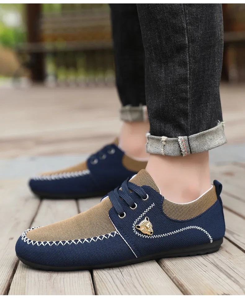 Mens Loafers Slip on Casual Shoes for Male 2024 New Breathable Canvas Driving Flats Comfortable Mocassins Non Slip Plus Size Mens Loafers Slip on Casual Shoes for Male 2024 New Breathable Canvas Driving Flats Comfortable Mocassins Non Slip Plus Size