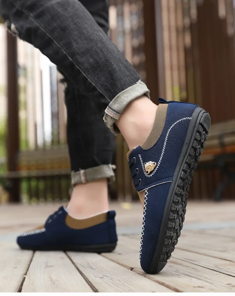 Mens Loafers Slip on Casual Shoes for Male 2024 New Breathable Canvas Driving Flats Comfortable Mocassins Non Slip Plus Size Mens Loafers Slip on Casual Shoes for Male 2024 New Breathable Canvas Driving Flats Comfortable Mocassins Non Slip Plus Size
