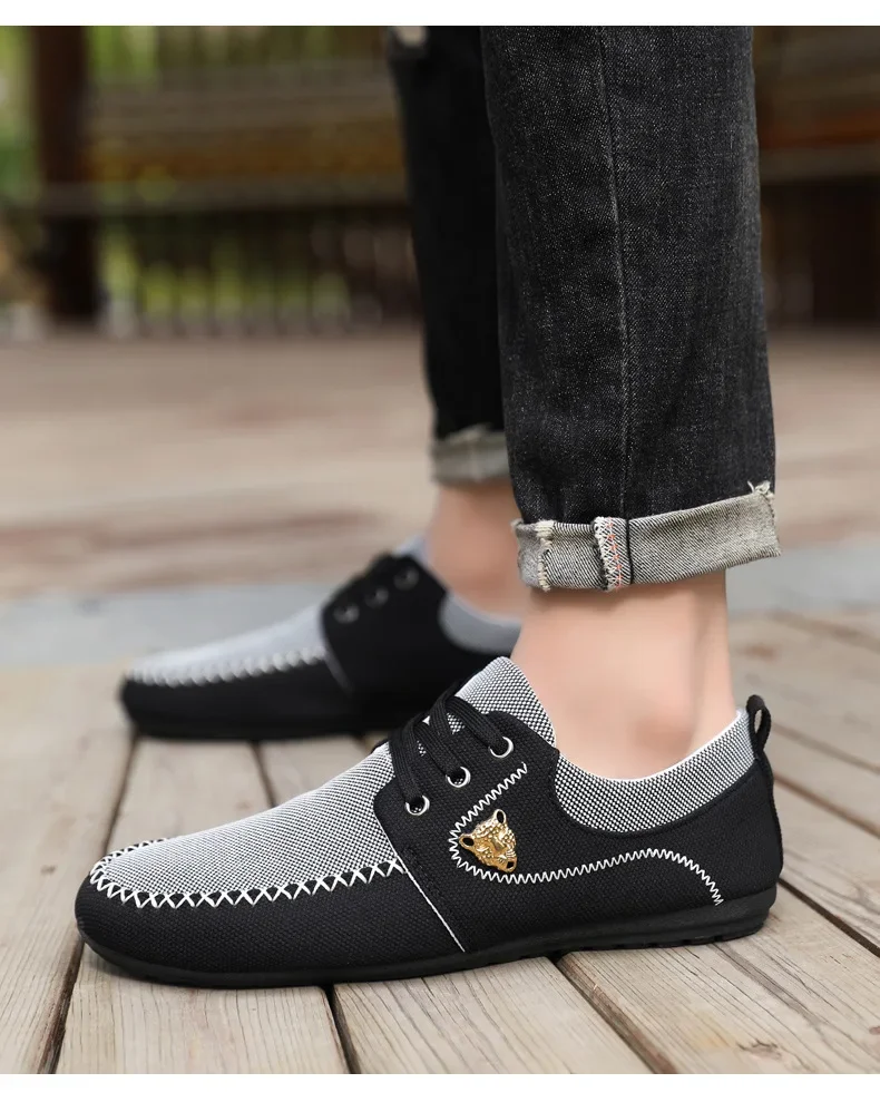Mens Loafers Slip on Casual Shoes for Male 2024 New Breathable Canvas Driving Flats Comfortable Mocassins Non Slip Plus Size Mens Loafers Slip on Casual Shoes for Male 2024 New Breathable Canvas Driving Flats Comfortable Mocassins Non Slip Plus Size