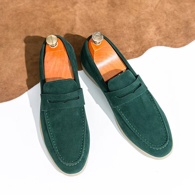 Classic Soft Suede Shoes Penny Men Loafers Slip On Leather Casual Men Shoes Comfort Driving Shoes Men Flats Walking Footwear