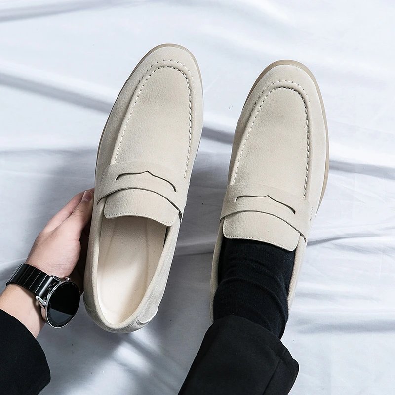 Classic Soft Suede Shoes Penny Men Loafers Slip On Leather Casual Men Shoes Comfort Driving Shoes Men Flats Walking Footwear