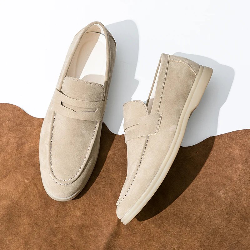 Classic Soft Suede Shoes Penny Men Loafers Slip On Leather Casual Men Shoes Comfort Driving Shoes Men Flats Walking Footwear