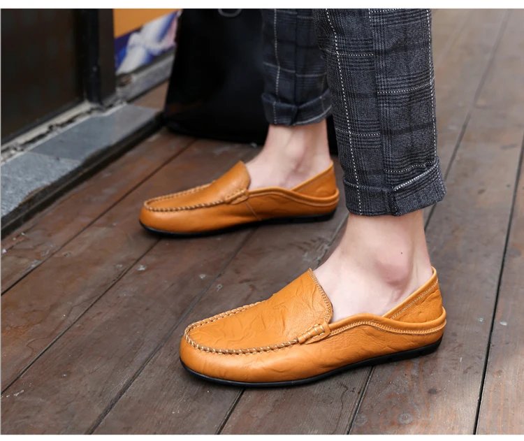 Men Loafers Leather Shoes For Men Casual Shoes Moccasins Breathable Sneakers Men Driving Shoes Comfort Flats