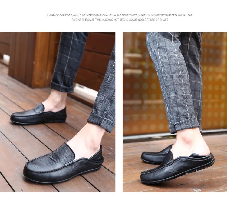 Men Loafers Leather Shoes For Men Casual Shoes Moccasins Breathable Sneakers Men Driving Shoes Comfort Flats