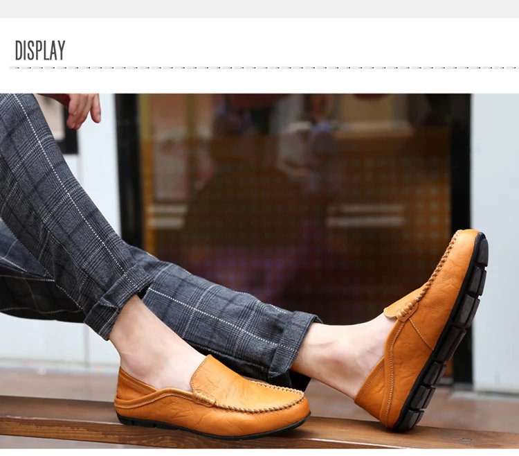 Men Loafers Leather Shoes For Men Casual Shoes Moccasins Breathable Sneakers Men Driving Shoes Comfort Flats