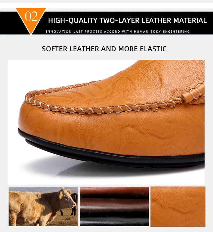 Men Loafers Leather Shoes For Men Casual Shoes Moccasins Breathable Sneakers Men Driving Shoes Comfort Flats