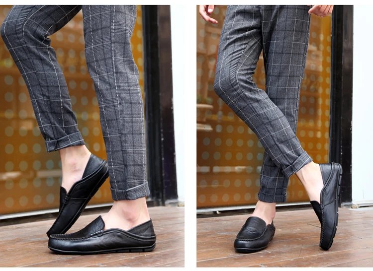 Men Loafers Leather Shoes For Men Casual Shoes Moccasins Breathable Sneakers Men Driving Shoes Comfort Flats