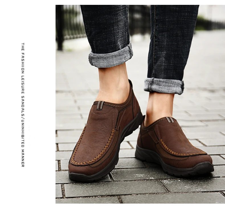 Men Casual Shoes Breathable Loafers Sneakers 2023 New Fashion Comfortable Flat Handmade Retro Leisure Loafers Shoes Men Shoes