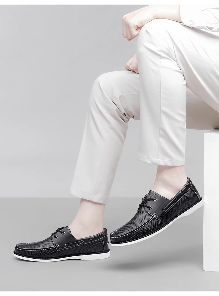 special edition hand-stitched comfortable and breathable lace-up Loafers fashion sailing shoes for men