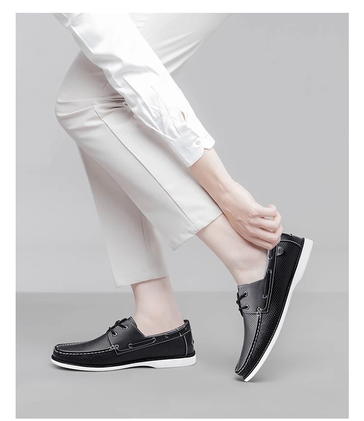 special edition hand-stitched comfortable and breathable lace-up Loafers fashion sailing shoes for men
