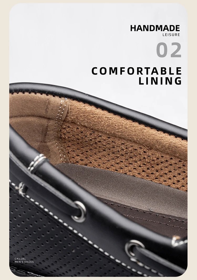 special edition hand-stitched comfortable and breathable lace-up Loafers fashion sailing shoes for men