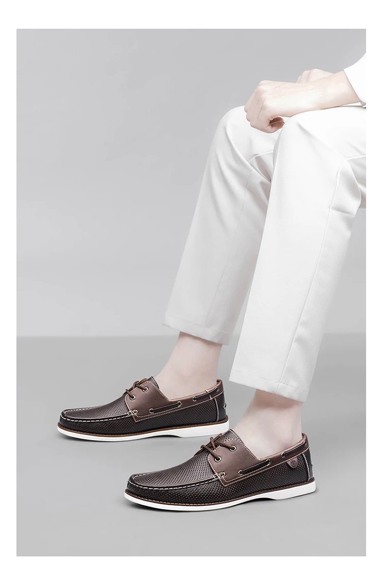 special edition hand-stitched comfortable and breathable lace-up Loafers fashion sailing shoes for men