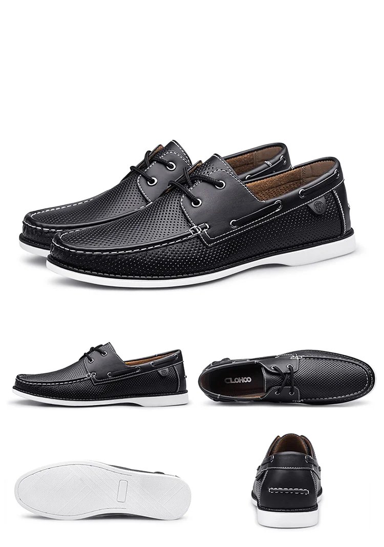 special edition hand-stitched comfortable and breathable lace-up Loafers fashion sailing shoes for men
