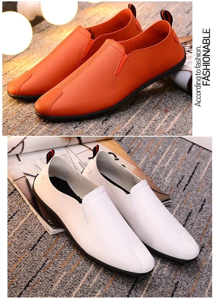 MENs Leather Loafers Casual Driving Shoes for Man Lightweight Slip on Fashion Flats Breathable Comfortable Moccasins