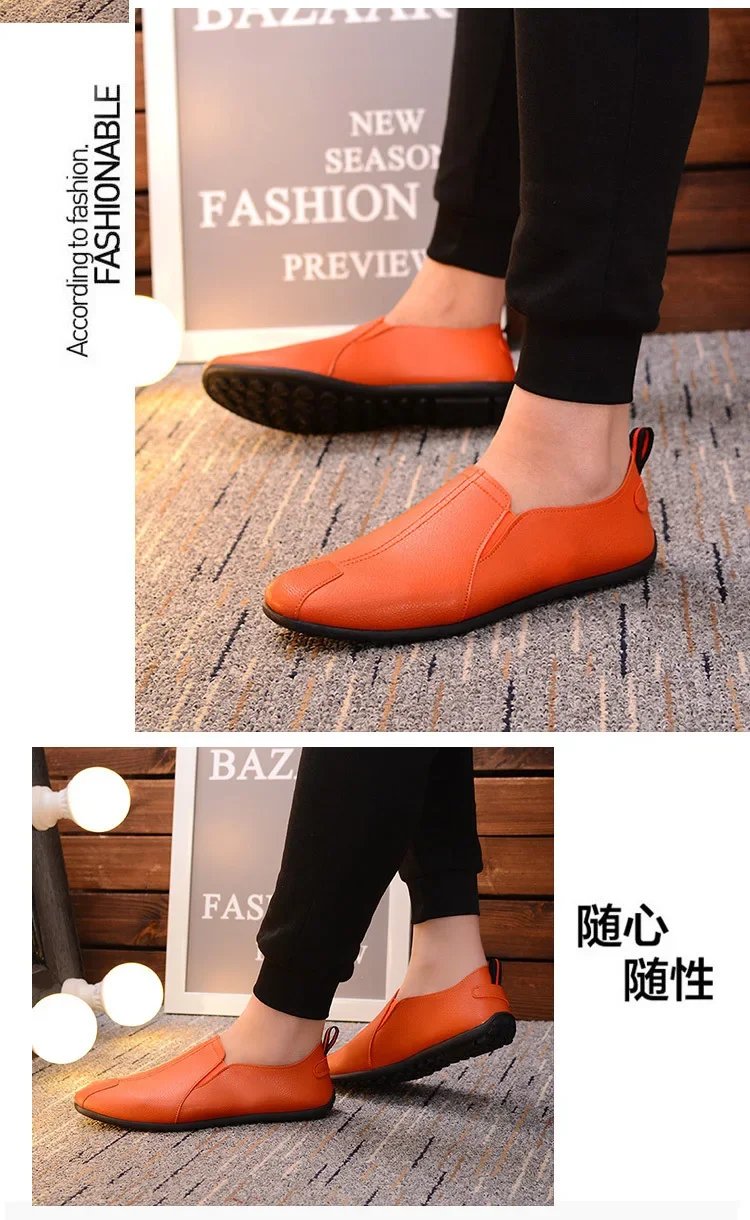 MENs Leather Loafers Casual Driving Shoes for Man Lightweight Slip on Fashion Flats Breathable Comfortable Moccasins