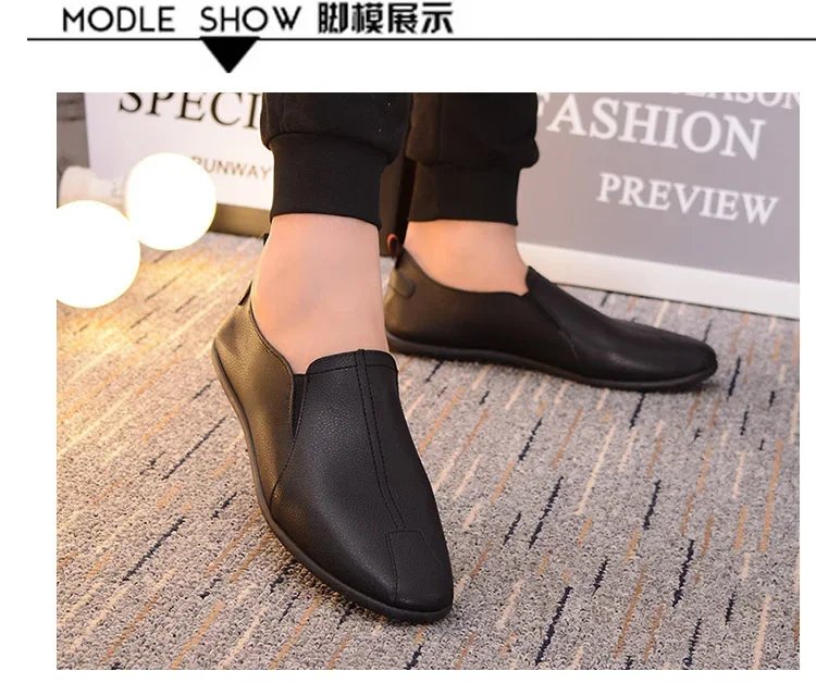 MENs Leather Loafers Casual Driving Shoes for Man Lightweight Slip on Fashion Flats Breathable Comfortable Moccasins