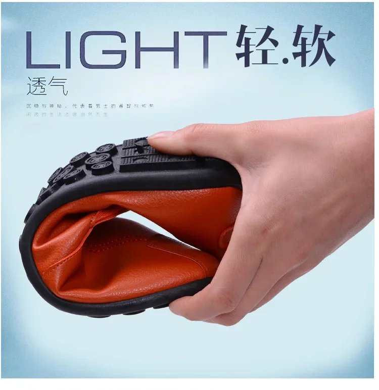 MENs Leather Loafers Casual Driving Shoes for Man Lightweight Slip on Fashion Flats Breathable Comfortable Moccasins