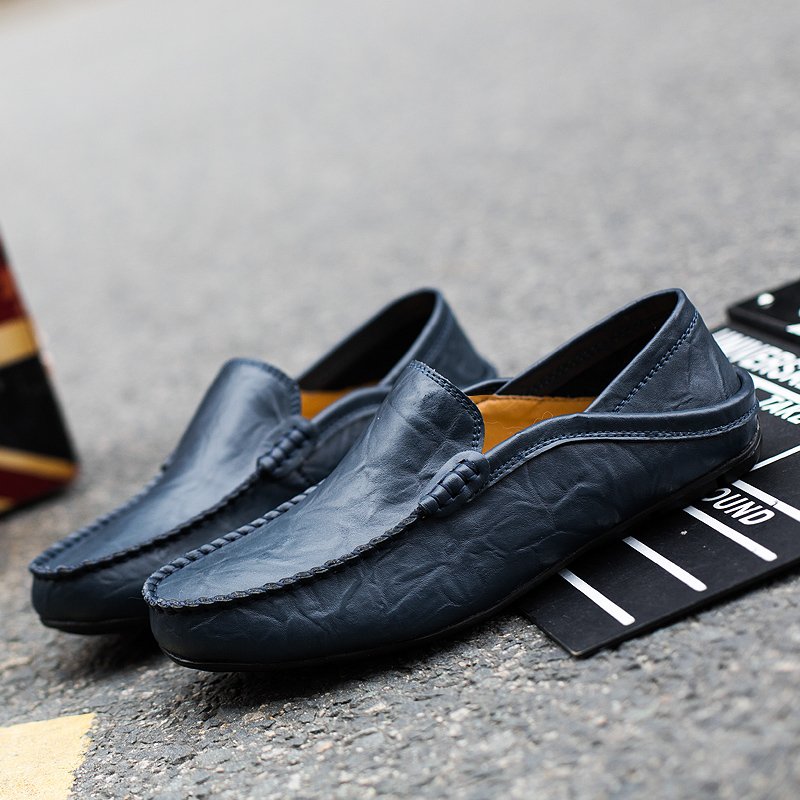 Summer Fashion Men Loafers Italian Casual Luxury Brand Men Shoes Genuine Leather Moccasins Light Breathable Slip on Boat Shoes