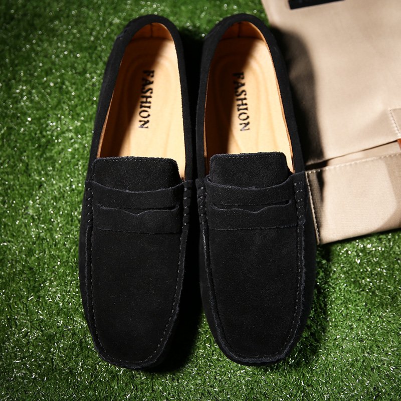 High Quality Suede Men Casual Shoes Light Non-slip Mens Driving Shoes Slip on Flats Loafers Leather Shoes 10 Colors Size 38-49
