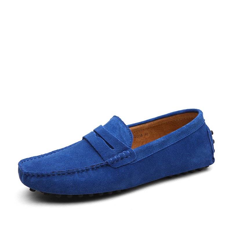 High Quality Suede Men Casual Shoes Light Non-slip Mens Driving Shoes Slip on Flats Loafers Leather Shoes 10 Colors Size 38-49