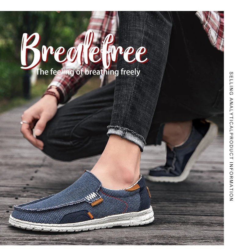 Summer Breathable Canvas Shoes Men Loafers Slip On Light Sneakers Comfty Casual Men Shoes Lightweight Flats Men Walking Zapatos