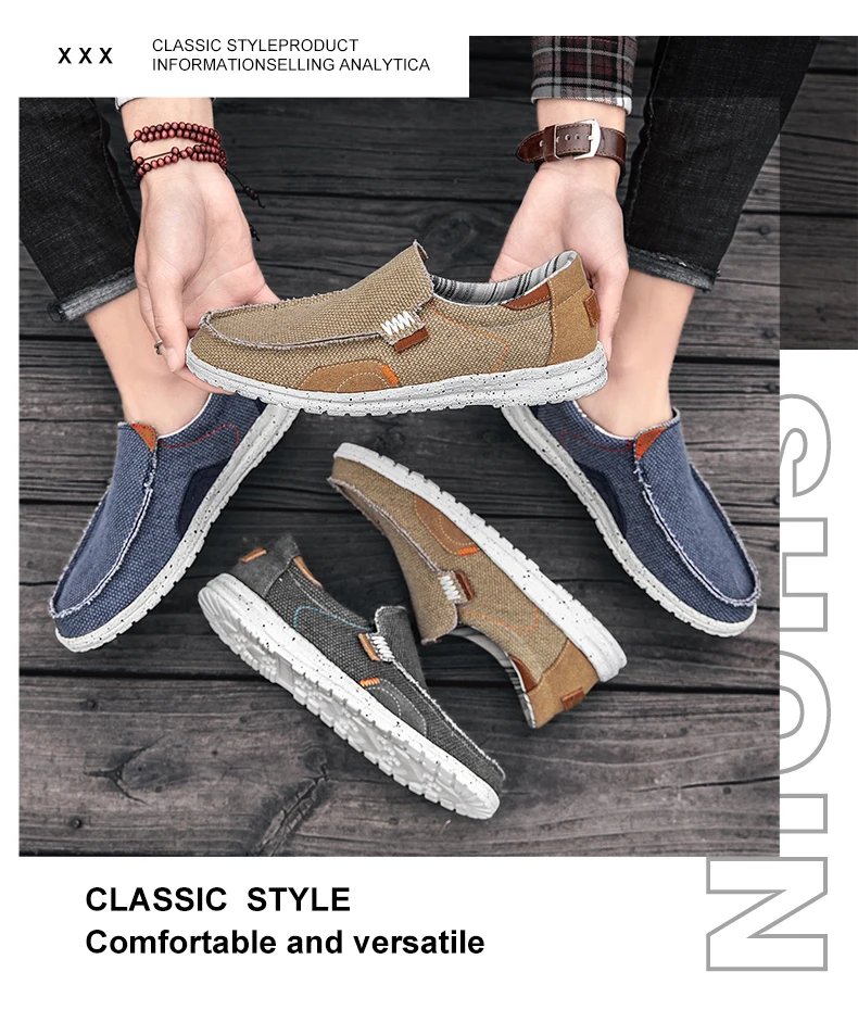 Summer Breathable Canvas Shoes Men Loafers Slip On Light Sneakers Comfty Casual Men Shoes Lightweight Flats Men Walking Zapatos