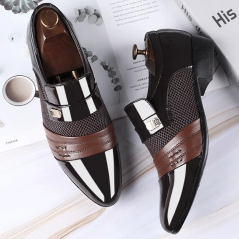 Former Men Shoe PU Leather Shoes for Men Luxury Plus Size Party Office Business Casual Shoes Loafers Zapatos De Vestir Hombre