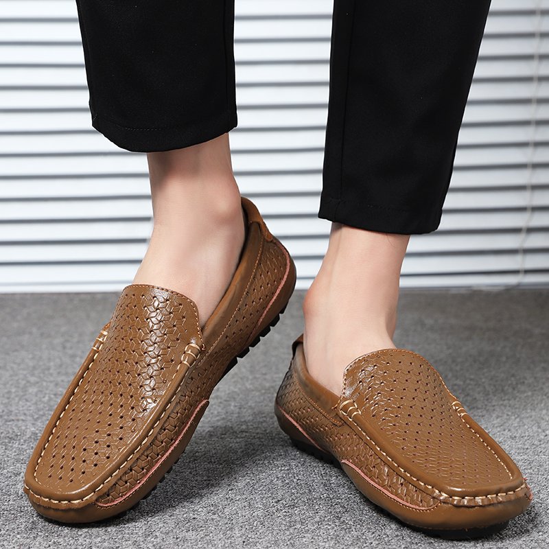 Summer Luxury Brand Men Casual Shoes Soft Genuine Leather Mens Loafers Moccasins Italian Designer Breathable Slip on Boat Shoes Summer Luxury Brand Men Casual Shoes Soft Genuine Leather Mens Loafers Moccasins Italian Designer Breathable Slip on Boat Shoes