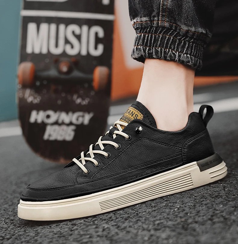 Classic Men's Sneakers Platform Slip on Casual Shoes for Men Leather Sneakers New Comfort Flat Shoes Spring Men's Loafers Shoes