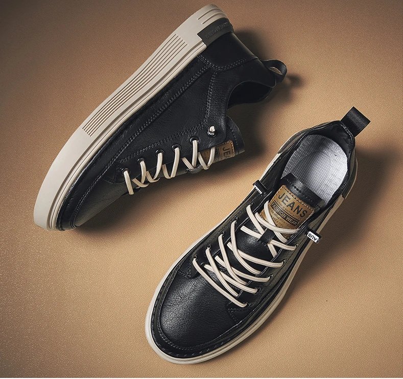 Classic Men's Sneakers Platform Slip on Casual Shoes for Men Leather Sneakers New Comfort Flat Shoes Spring Men's Loafers Shoes