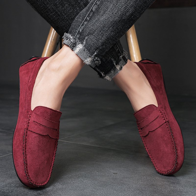 Fashion Lightweight Suede Men Casual Shoes Lazy Shoes Male Breathable Slip-on Mens Driving Shoes Comfortable Loafers Moccasins