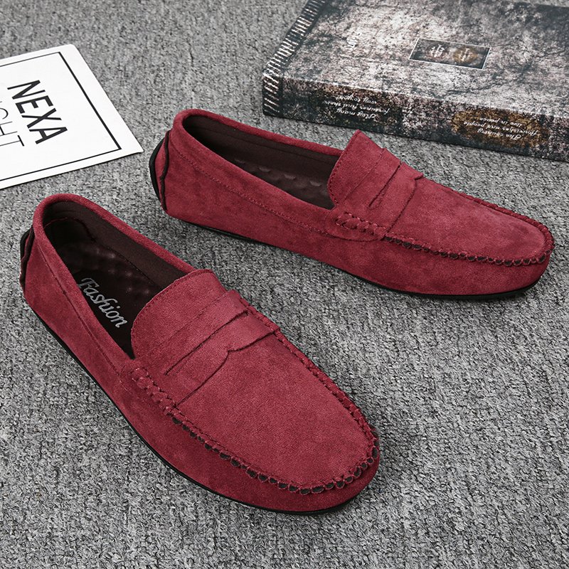 Fashion Lightweight Suede Men Casual Shoes Lazy Shoes Male Breathable Slip-on Mens Driving Shoes Comfortable Loafers Moccasins