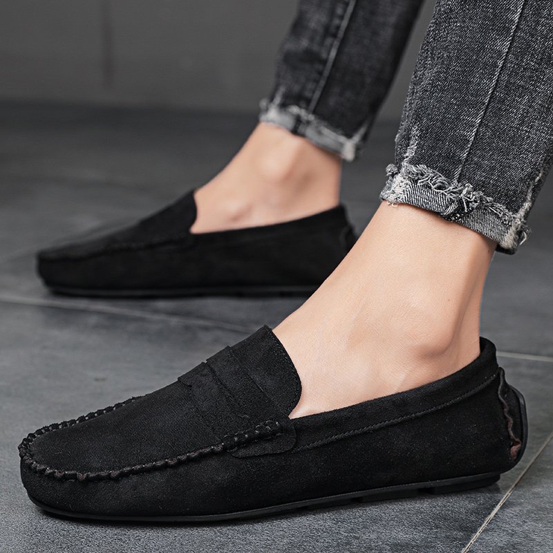 Fashion Lightweight Suede Men Casual Shoes Lazy Shoes Male Breathable Slip-on Mens Driving Shoes Comfortable Loafers Moccasins