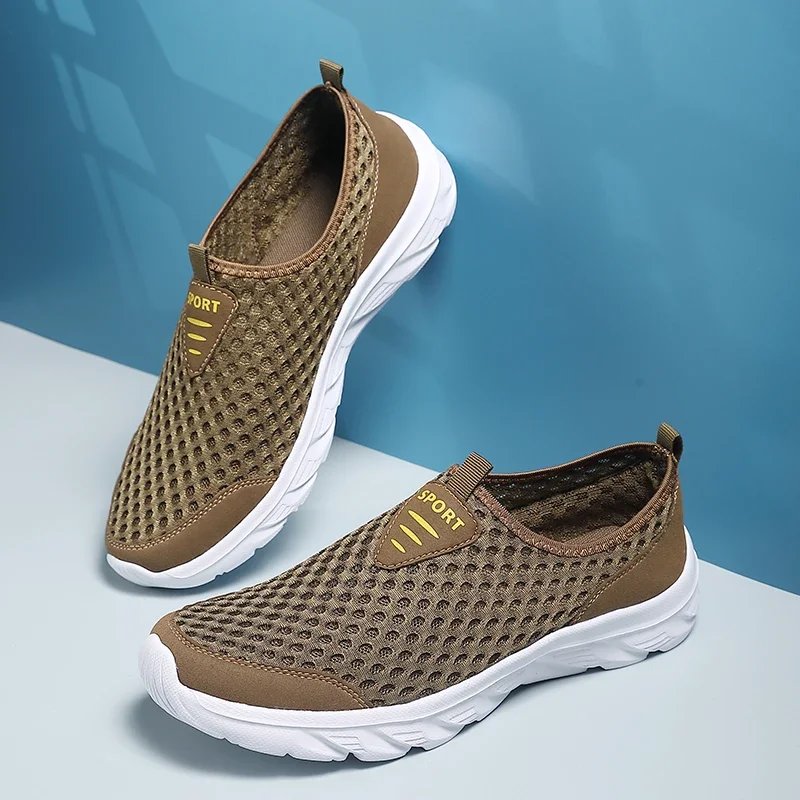 2023 New Sneakers Men Breathable Mesh Lightweight Casual Walking Man Shoes Slip-On Driving Men Loafers Zapatos Casuales